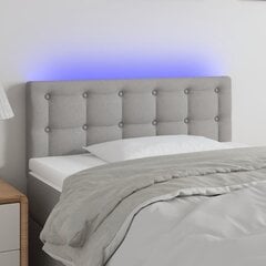 Galvūgalis su led, šviesiai pilkas, 100x5x78/88cm, audinys kaina ir informacija | Lovos | pigu.lt