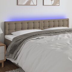 Galvūgalis su LED, Audinys, 160x5x78/88cm, taupe spalva kaina ir informacija | Lovos | pigu.lt