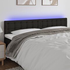 Galvūgalis su led, juodas, 180x5x78/88cm цена и информация | Кровати | pigu.lt