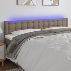 Galvūgalis su LED, Audinys, 180x5x78/88cm, taupe spalva kaina ir informacija | Lovos | pigu.lt