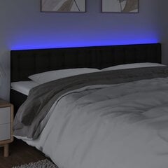 Galvūgalis su led, juodas, 200x5x78/88cm kaina ir informacija | Lovos | pigu.lt