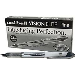 Liquid ink ballpoint pen Uni-Ball Vision Elite UB-200 Чёрный 12 штук цена и информация | Письменные принадлежности | pigu.lt