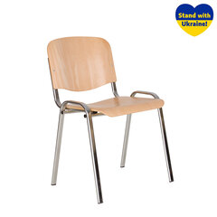 Lankytojų kėdė NOWY STYL ISO CHROME WOOD, iš faneros, medienos sp. kaina ir informacija | Biuro kėdės | pigu.lt
