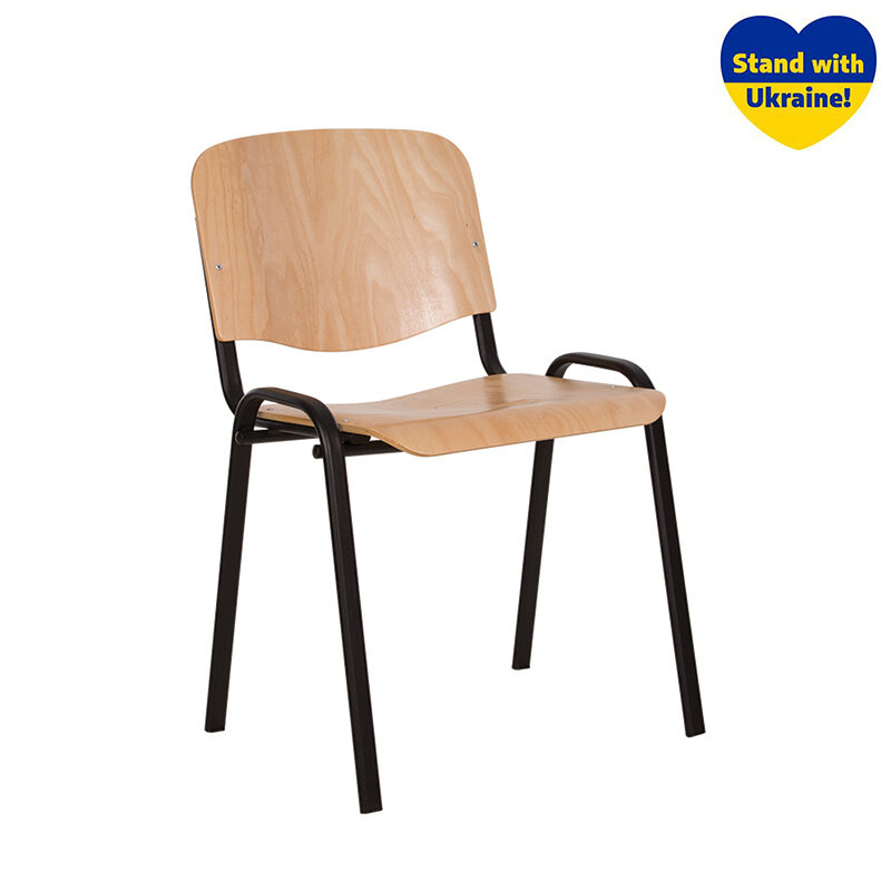 Lankytojų kėdė NOWY STYL ISO BLACK WOOD, iš faneros, medienos sp. kaina ir informacija | Biuro kėdės | pigu.lt