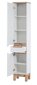 Aukšta vonios spintelė BALI WHITE 800, baltos/ąžuolos spalvos цена и информация | Vonios spintelės | pigu.lt
