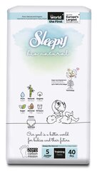 Sauskelnės-kelnaitės Sleepy, Bio Natural, 5 junior, 11-18 kg., 40 vnt. kaina ir informacija | Sauskelnės | pigu.lt