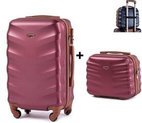 Небольшой чемодан Wings BS402 S + дорожный кейс, бордовый цена и информация | Чемоданы, дорожные сумки | pigu.lt