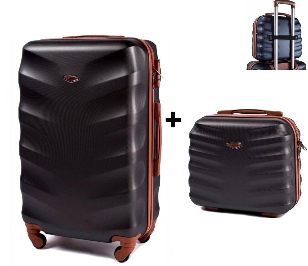 Nedidelis lagaminas Wings BS402 S + kelioninė kosmetinė, juodas kaina ir informacija | Lagaminai, kelioniniai krepšiai | pigu.lt