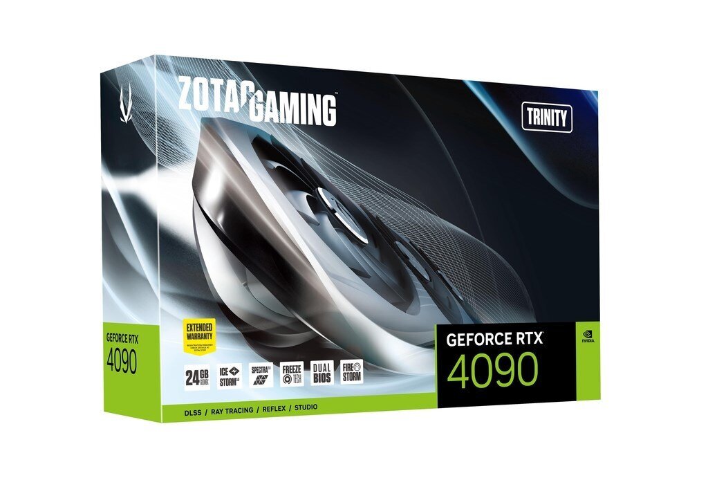 Zotac Gaming GeForce RTX 4090 Trinity OC (ZT-D40900J-10P) kaina ir informacija | Vaizdo plokštės (GPU) | pigu.lt
