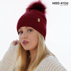 Женская шапка Need 4You, бордо цена и информация | Женские шапки | pigu.lt