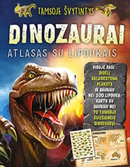 Tamsoje švytintys dinozaurai. Atlasas su lipdukais kaina ir informacija | Spalvinimo knygelės | pigu.lt