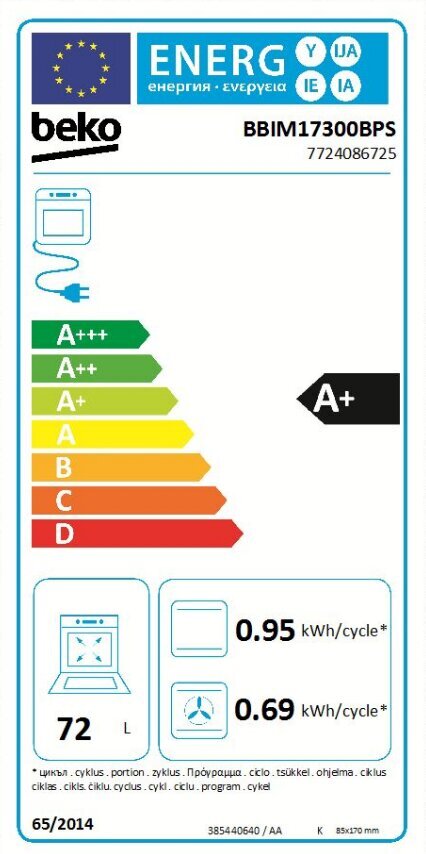 Beko BBIM17300BPS цена и информация | Orkaitės | pigu.lt