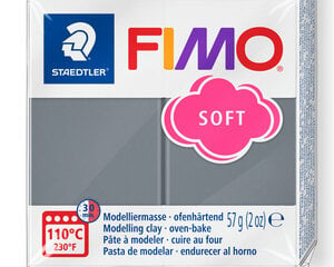 Modelinas Fimo Soft, pilka, 56g kaina ir informacija | Piešimo, tapybos, lipdymo reikmenys | pigu.lt