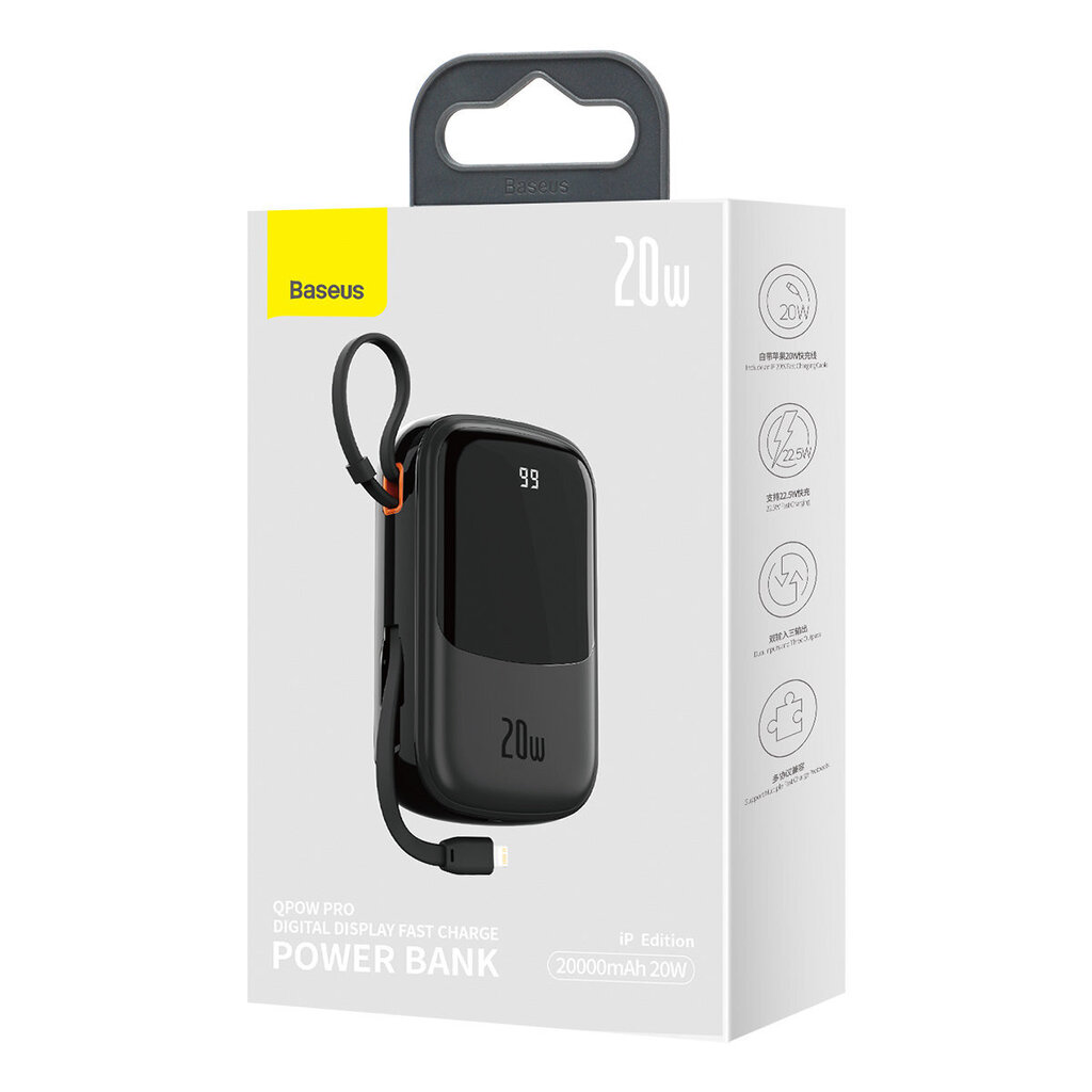 Baseus Qpow 20000mAh 20W QC/PD/SCP/FCP kaina ir informacija | Atsarginiai maitinimo šaltiniai (power bank) | pigu.lt