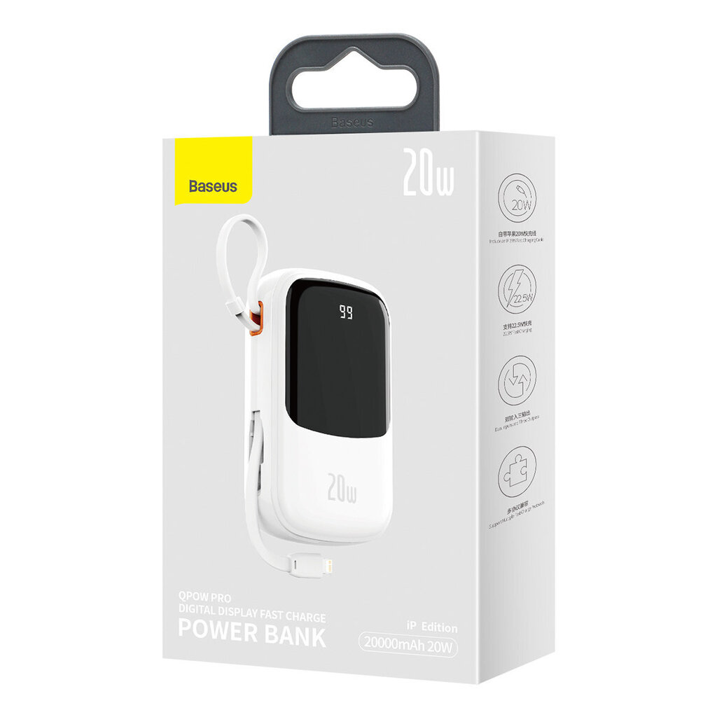 Baseus Qpow 20000mAh 20W QC/PD/SCP/FCP kaina ir informacija | Atsarginiai maitinimo šaltiniai (power bank) | pigu.lt