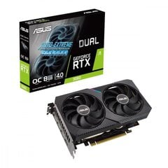 Asus Dual GeForce RTX 3060 OC Edition 8GB GDDR6 (DUAL-RTX3060-O8G) kaina ir informacija | Vaizdo plokštės (GPU) | pigu.lt