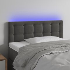 Galvūgalis su led, tamsiai pilkas, 90x5x78/88cm kaina ir informacija | Lovos | pigu.lt