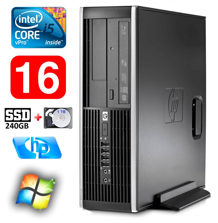 HP 8100 Elite SFF i5-650 16GB 240SSD+1TB DVD WIN7Pro [refurbished] цена и информация | Stacionarūs kompiuteriai | pigu.lt