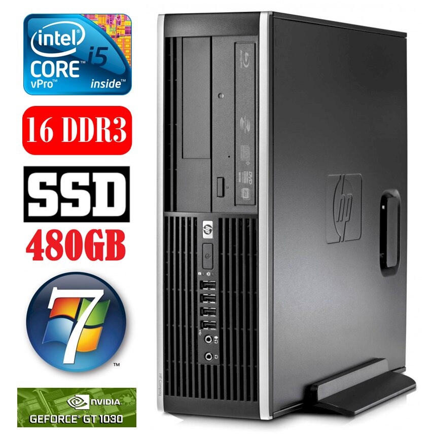 HP 8100 Elite SFF i5-650 16GB 480SSD GT1030 2GB DVD WIN7Pro [refurbished] цена и информация | Stacionarūs kompiuteriai | pigu.lt