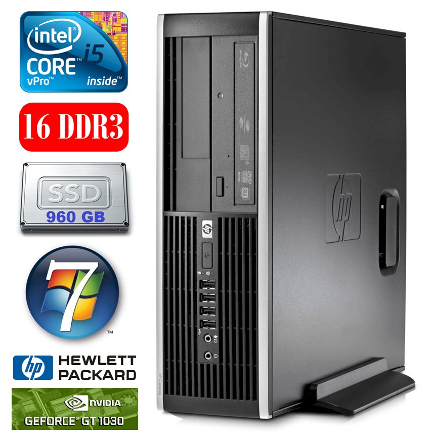HP 8100 Elite SFF i5-650 16GB 960SSD GT1030 2GB DVD WIN7Pro [refurbished] цена и информация | Stacionarūs kompiuteriai | pigu.lt