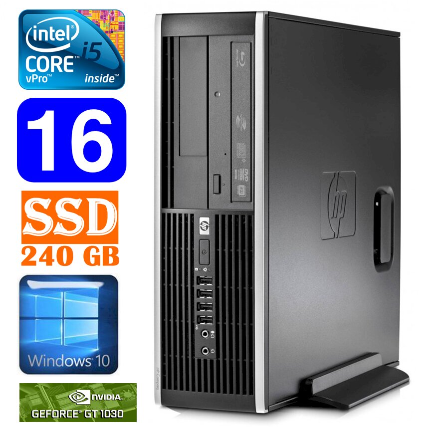 HP 8100 Elite SFF i5-650 16GB 240SSD GT1030 2GB DVD WIN10 [refurbished] kaina ir informacija | Stacionarūs kompiuteriai | pigu.lt