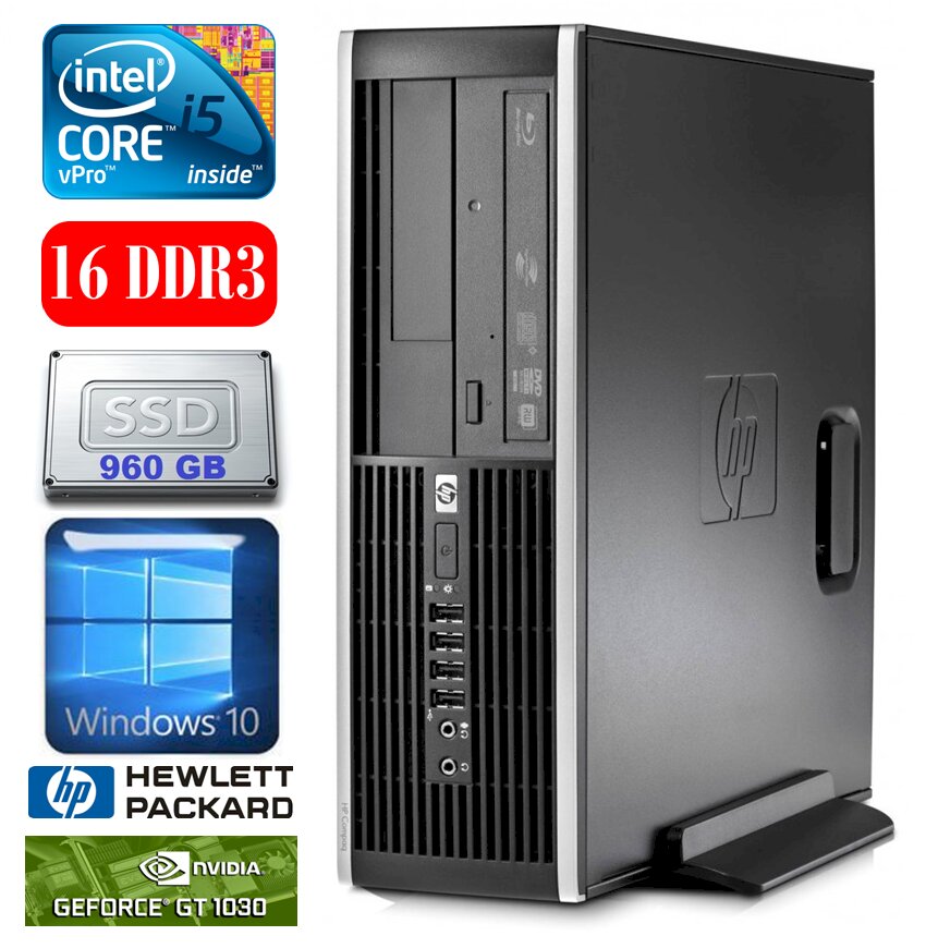 HP 8100 Elite SFF i5-650 16GB 960SSD GT1030 2GB DVD WIN10 [refurbished] цена и информация | Stacionarūs kompiuteriai | pigu.lt