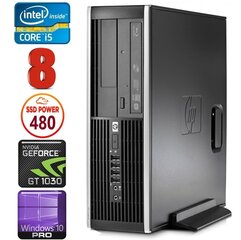 HP 8100 Elite SFF i5-750 8GB 480SSD GT1030 2GB DVD WIN10Pro [refurbished] цена и информация | Стационарные компьютеры | pigu.lt