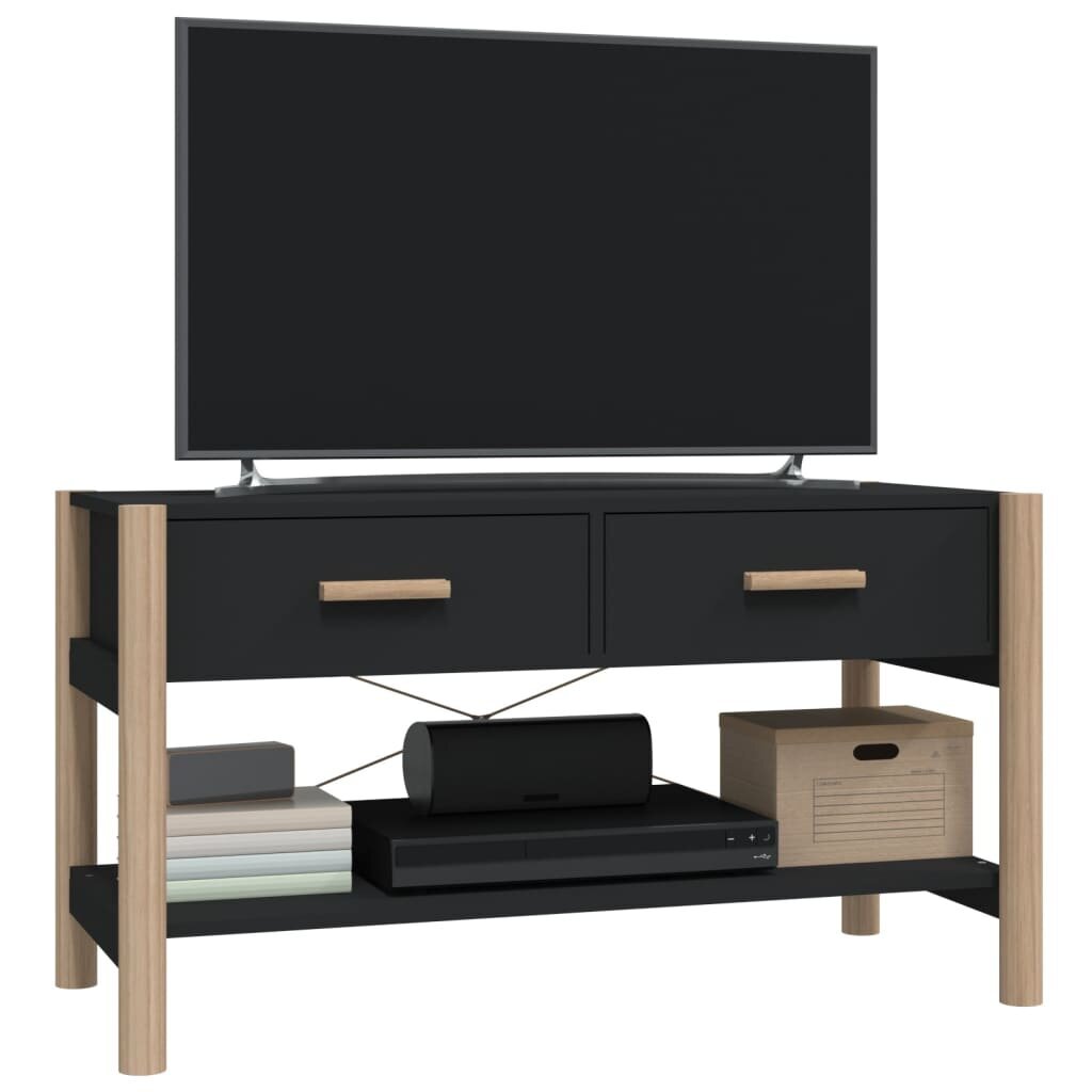 Televizoriaus spintelė, juoda, 82x38x45cm цена и информация | TV staliukai | pigu.lt