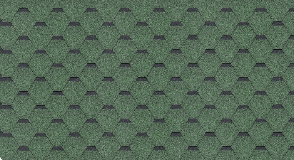 Bituminių čerpių rinkinys Hexagonal Rock H101GREEN, žalios spalvos цена и информация | Stogo dangos | pigu.lt