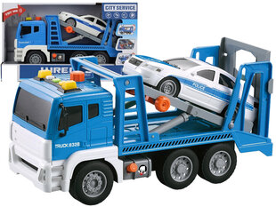 Mėlynas sunkvežimis su automobiliu City Service kaina ir informacija | Žaislai berniukams | pigu.lt