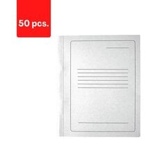 Папка картонная со скобой SMLT, 350 г белая, 50 шт. цена и информация | Kanceliarinės prekės | pigu.lt
