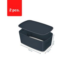 Ящик для хранения Cosy L:MyBox с крышкой, маленький, серый sp. упаковка 2 шт. цена и информация | Канцелярские товары | pigu.lt