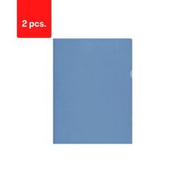 Папка для документов L-форма А4, 115 мкн., (уп. - 50 шт.), синяя пачка 2 шт. цена и информация | Канцелярские товары | pigu.lt