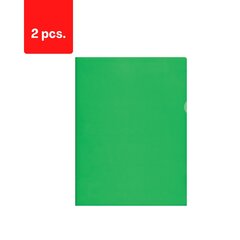 Dėklas dokumentams A4, žalias, 2 pakuotės kaina ir informacija | Kanceliarinės prekės | pigu.lt