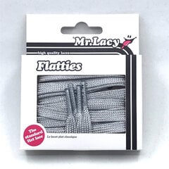 Mr.Lacy Flatties plokšti raišteliai, sidabriniai, 130 cm kaina ir informacija | Drabužių ir avalynės priežiūros priemonės | pigu.lt