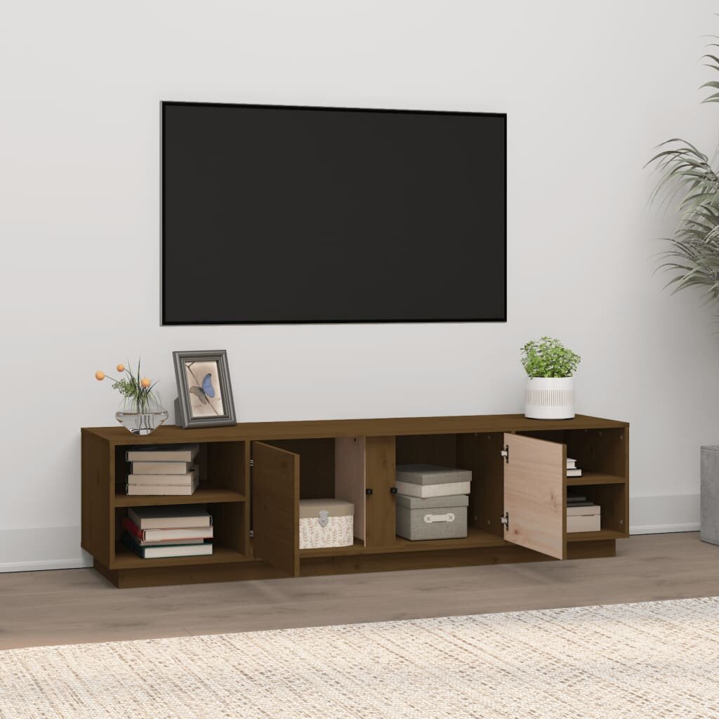 Televizoriaus spintelė, medaus ruda, 156x40x40cm kaina ir informacija | TV staliukai | pigu.lt
