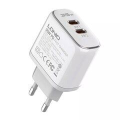 MFi wall charger LDNIO A2528M, 2xUSB-C, USB-C to Lightning 35 Вт цена и информация | Зарядные устройства для телефонов | pigu.lt