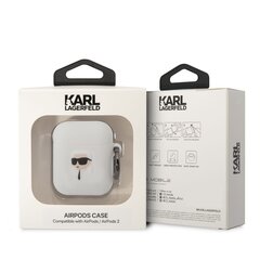 Karl Lagerfeld 3D Logo NFT Karl Head Silicone Case for Airpods 1|2 White цена и информация | Аксессуары для наушников | pigu.lt