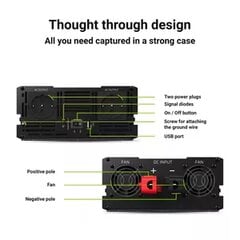 Преобразователь мощности Green Cell Car Power Inverter Green Cell 24V to 230V 3000W/ 6000W цена и информация | Преобразователи напряжения | pigu.lt