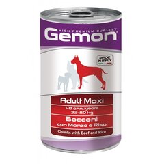 Gemon maxi adult konservuotas pašaras suaugusiems šunims su jautiena ir ryžiais 1250g цена и информация | Консервы для собак | pigu.lt