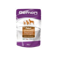 Gemon all breeds adult konservuotas pašaras suaugusiems šunims su žvėrienos gabalėliais 100g цена и информация | Консервы для собак | pigu.lt