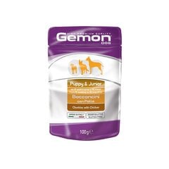 Gemon all breeds puppy konservuotas pašaras jauniems šuniukams su vištienos gabalėliais 100g цена и информация | Консервы для собак | pigu.lt