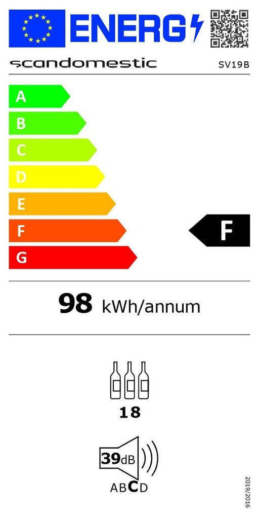 Scandomestic A/S SV 19 B kaina ir informacija | Vyno šaldytuvai | pigu.lt