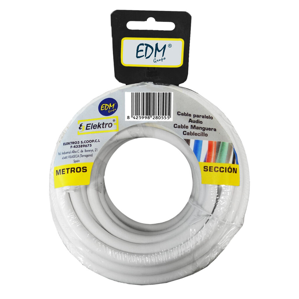 Kabelis EDM 2 x 2,5 mm 10 m цена и информация | Tekstiliniai kabeliai ir elektros kaladėlės | pigu.lt