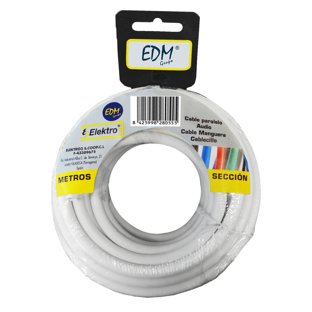 Kabelis EDM 2 x 1,5 mm 15 m kaina ir informacija | Tekstiliniai kabeliai ir elektros kaladėlės | pigu.lt