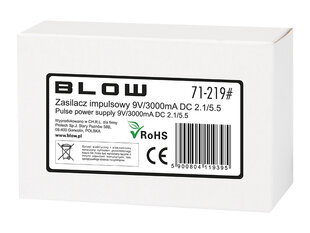 Impulsinis maitinimo šaltinis 9V 3000mA DC 2.1x5.5 kaina ir informacija | Blow Buitinė technika ir elektronika | pigu.lt