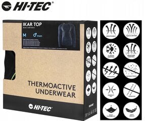 Termoaktyvūs marškinėliai vyrams Hi-Tec, juodi kaina ir informacija | Vyriški termo apatiniai | pigu.lt