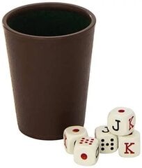 Pokerio kauliukai ir puodelis kaina ir informacija | Azartiniai žaidimai, pokeris | pigu.lt