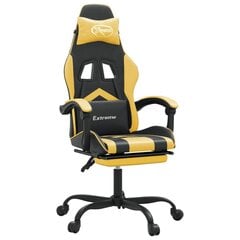 Žaidimų kėdė su pakoja, juoda ir auksinė цена и информация | Офисные кресла | pigu.lt