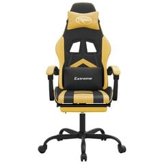 Žaidimų kėdė su pakoja, juoda ir auksinė kaina ir informacija | Biuro kėdės | pigu.lt
